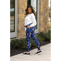 Ready to Ship |  Blue Snowflake Leggings