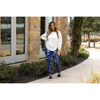 Ready to Ship |  Blue Snowflake Leggings