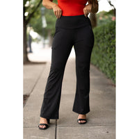 Julia Rose Mandi Everyday Tummy Control Pants women’s boutique pants front view, Woman wearing Julia Rose Mandi high waist tummy control pants