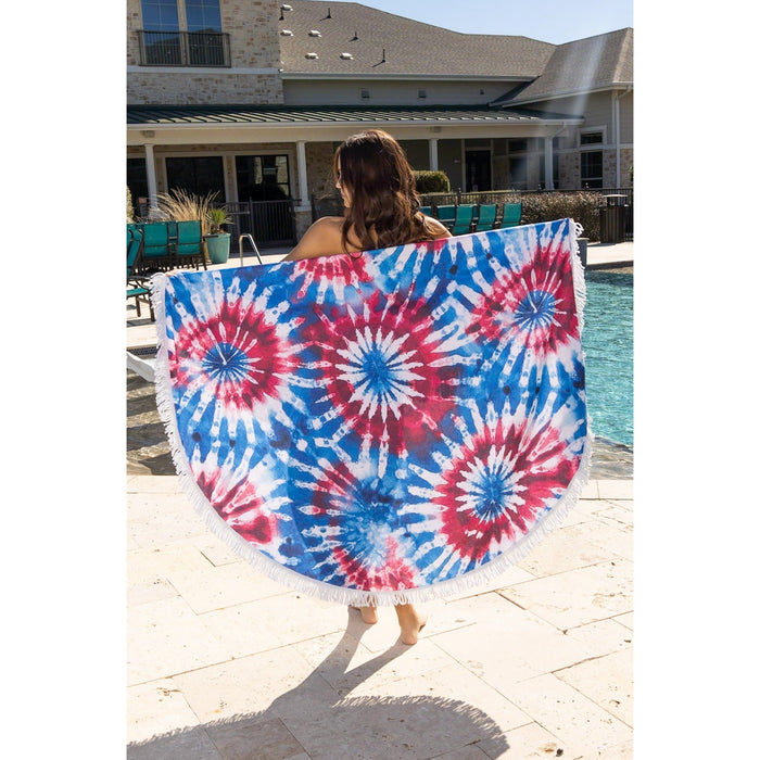 Ready to Ship | Patriotic Tie Dye Oversized Beach Towels