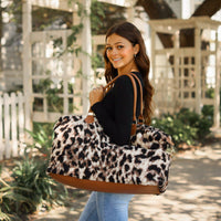 🐆 Ready to Ship | Leopard Sherpa Weekender Bag