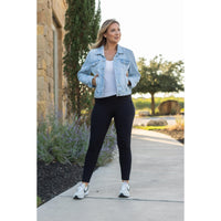 Buttery soft black leggings for women with high waistband