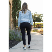 Buttery soft black leggings for women with high waistband