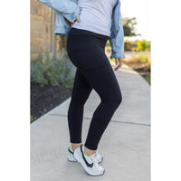 Buttery soft black leggings for women with high waistband