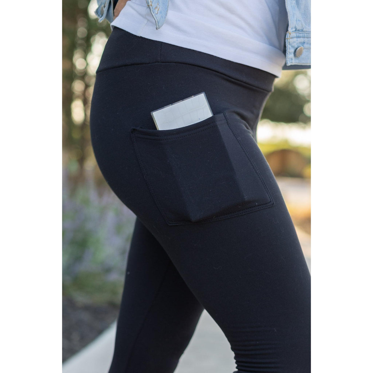 Buttery soft black leggings for women with high waistband
