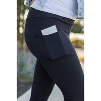Buttery soft black leggings for women with high waistband
