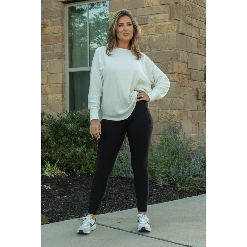 PreOrder |   Black FLEECE Full Length Leggings with Pockets Round2 - Luxe Leggings by Julia Rose®