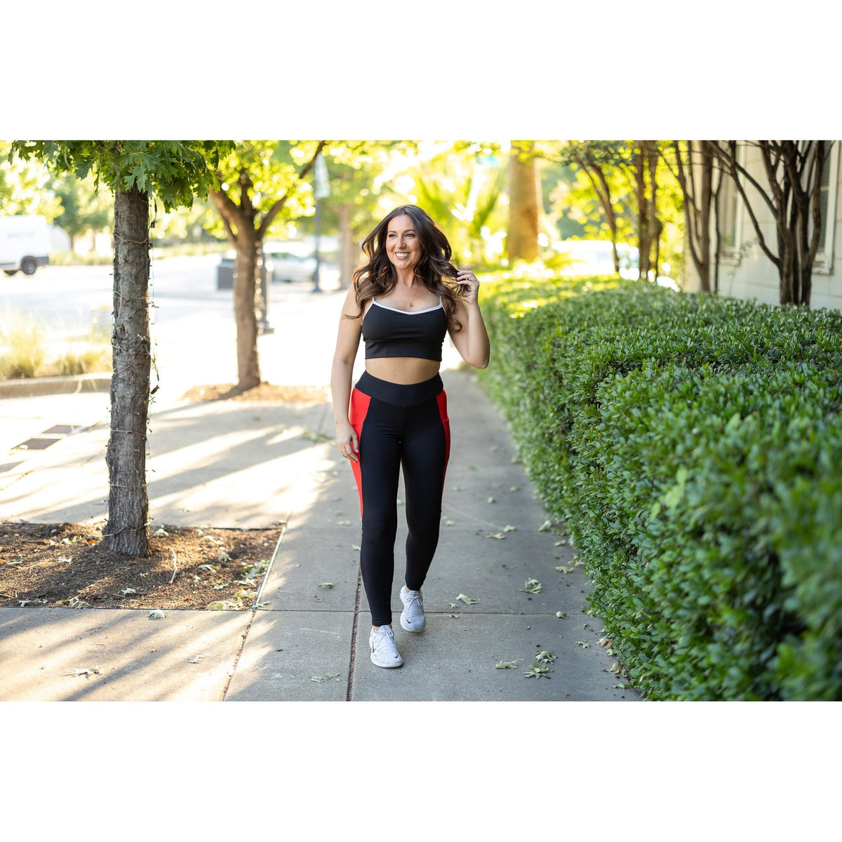 Ready to Ship | The Roxie - Red Panel Full Length Leggings