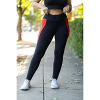 Ready to Ship | The Roxie - Red Panel Full Length Leggings