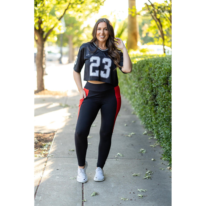 Ready to Ship | The Roxie - 2 PACK - Red Panel Full Length Leggings