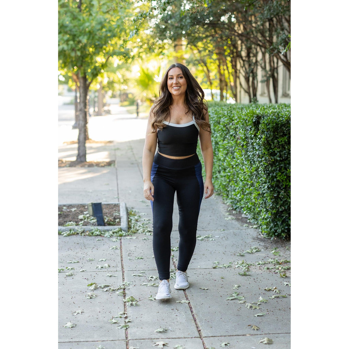 Ready to Ship | The Billie- Blue Panel Full Length Leggings - 2 PACK