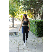 Ready to Ship | The Billie- Blue Panel Full Length Leggings - 2 PACK