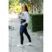 Ready to Ship | The Billie - 2 PACK - Blue Panel Full Length Leggings