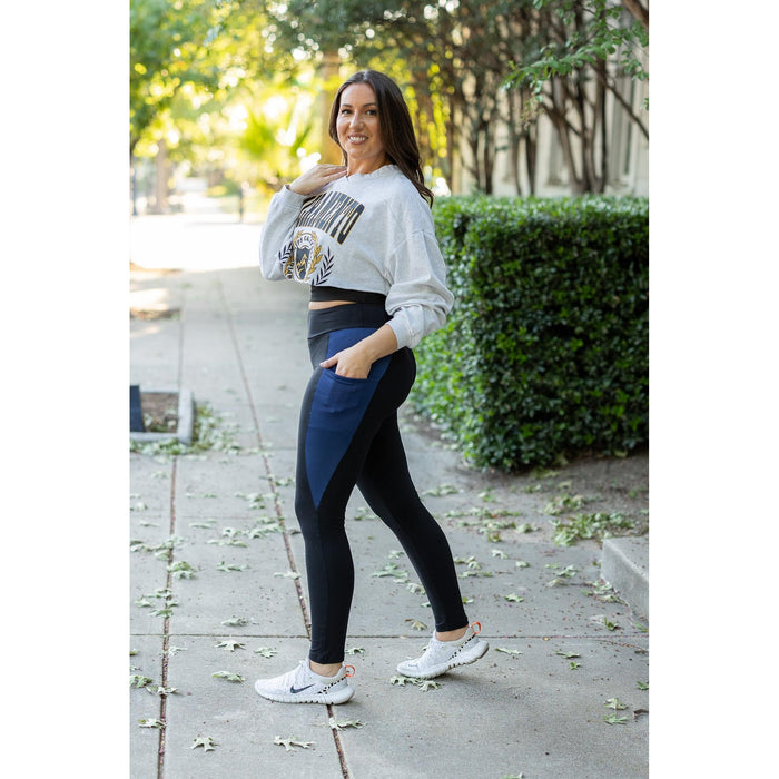 Ready to Ship | The Billie - 2 PACK - Blue Panel Full Length Leggings