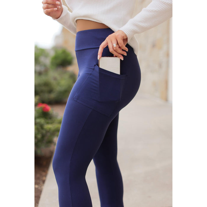 Ready to Ship | The Niko - 2 PACK -  Navy FLARE Leggings with Pocket