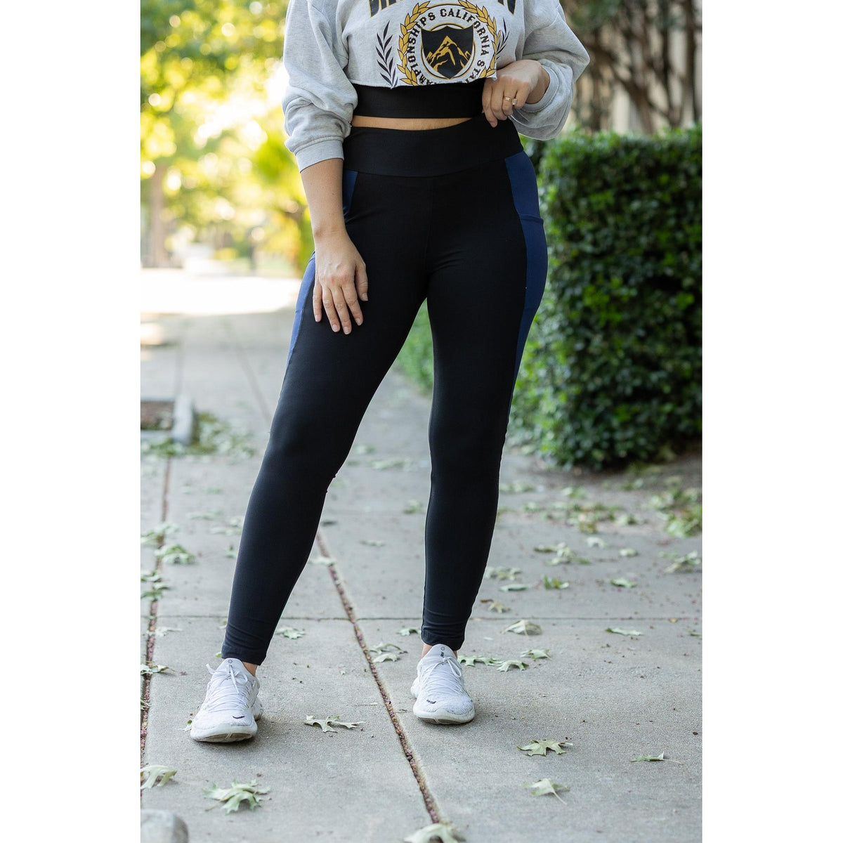 Ready to Ship | The Billie - 2 PACK - Blue Panel Full Length Leggings