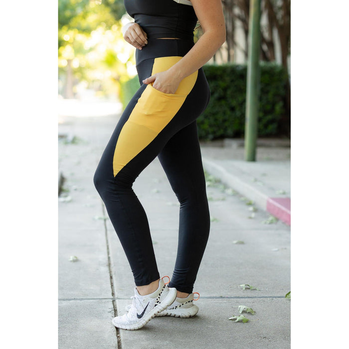 Ready to Ship | The Yasmine - Yellow Panel Full Length Leggings