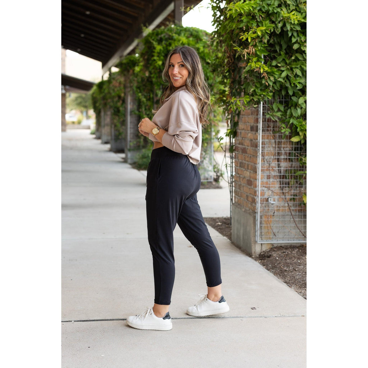 Soft stretch harem joggers with High waistband pockets by Julia Rose