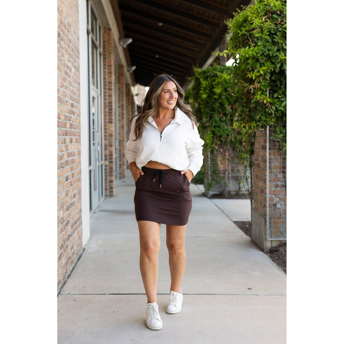 Ready to Ship | The Bridget - 2 PACK - BROWN Jogger Skirt