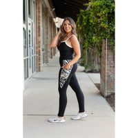 Ready to Ship | The Zola - Zebra Print Panel Leggings - 2 PACK