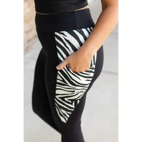 Ready to Ship | The Zola - Zebra Print Panel Leggings - 2 PACK