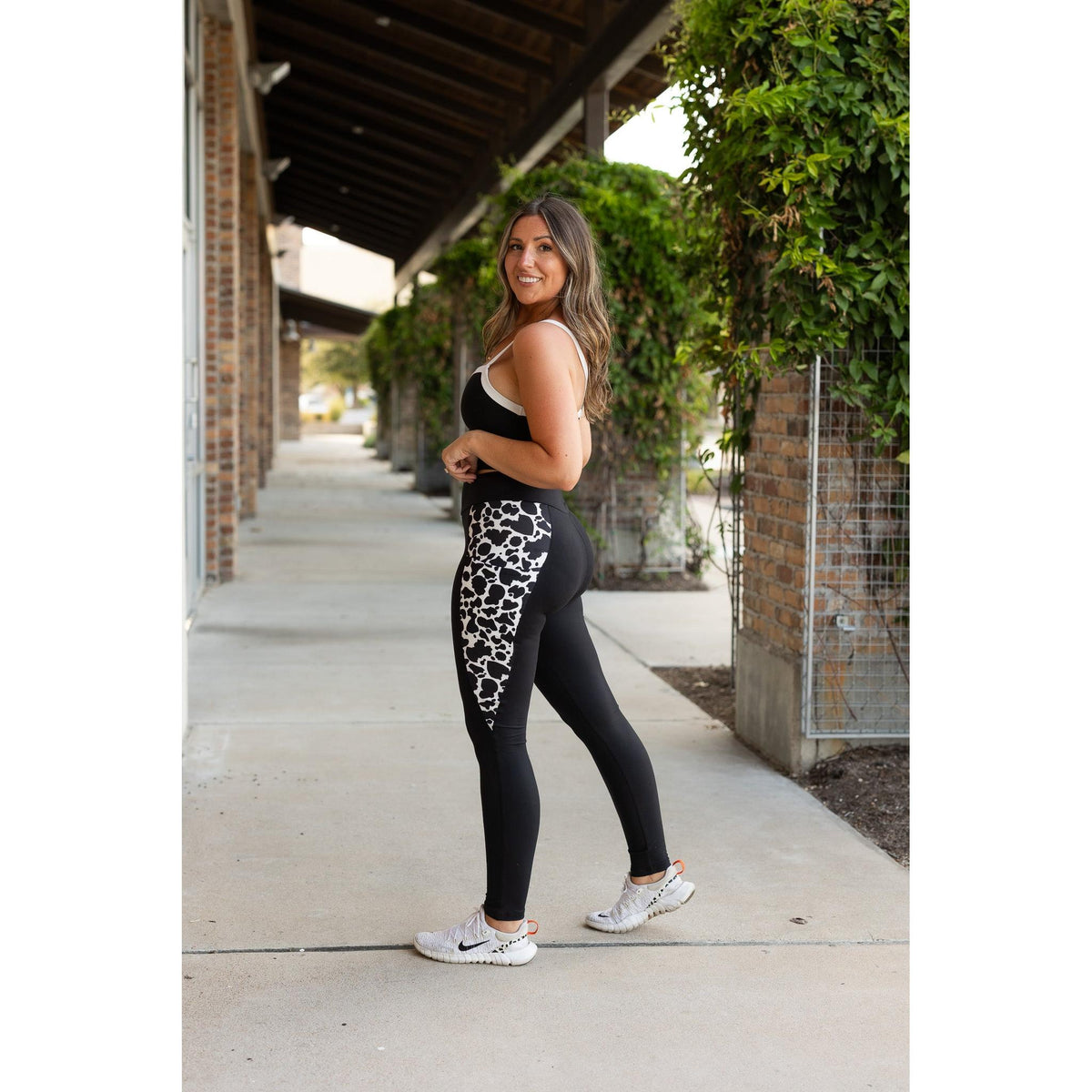 Ready to Ship | The Carolina - Cow Print Panel Leggings - 2 PACK