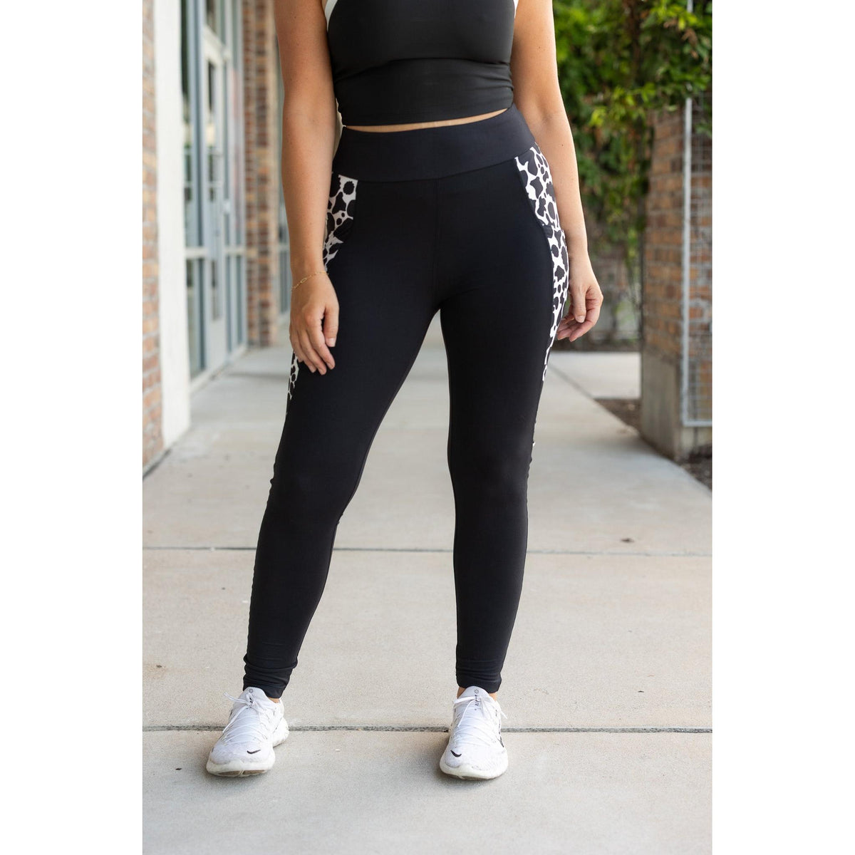 Ready to Ship | The Carolina - Cow Print Panel Leggings - 2 PACK