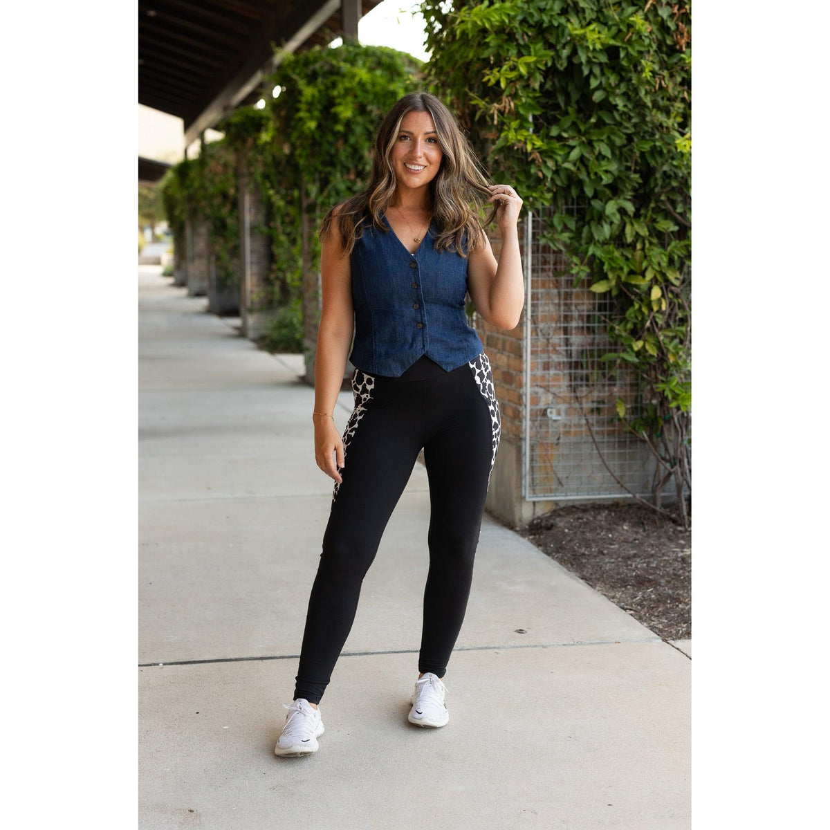 Ready to Ship | The Carolina - Cow Print Panel Leggings - 2 PACK