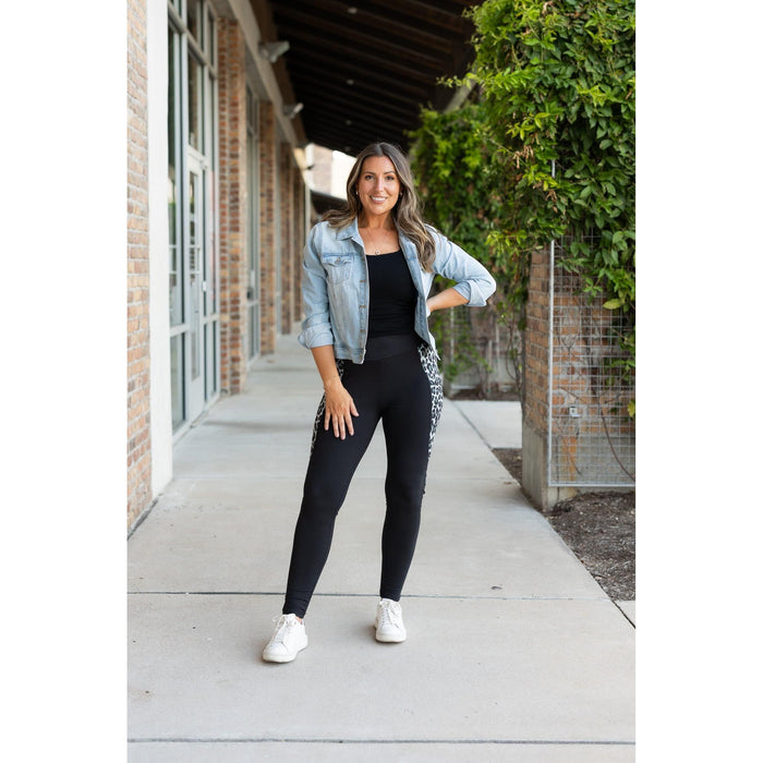 Ready to Ship  | The Sabrina - 2 PACK -  Snow Leopard Panel Leggings