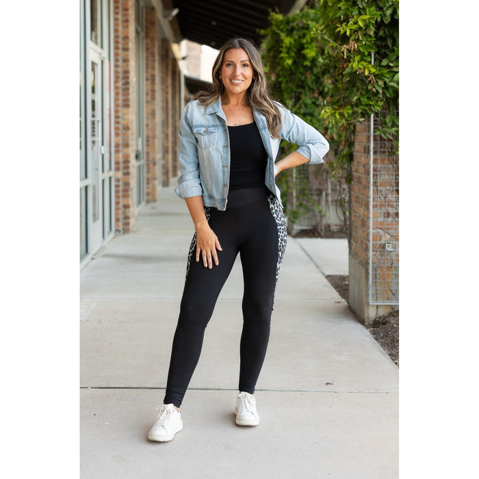 Ready to Ship  | The Sabrina - 2 PACK -  Snow Leopard Panel Leggings