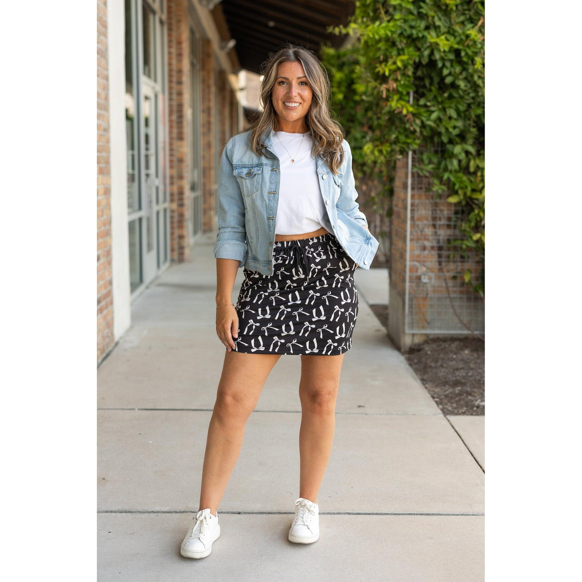 Ready to Ship | The Millie -  White Bow Jogger Skirt - 2 PACK