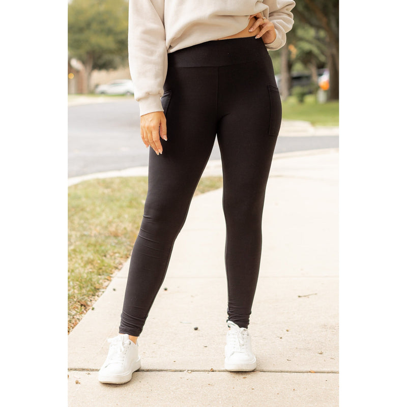 Ready to Ship | BLACK FULL-LENGTH Leggings with POCKET  - Luxe Leggings by Julia Rose®