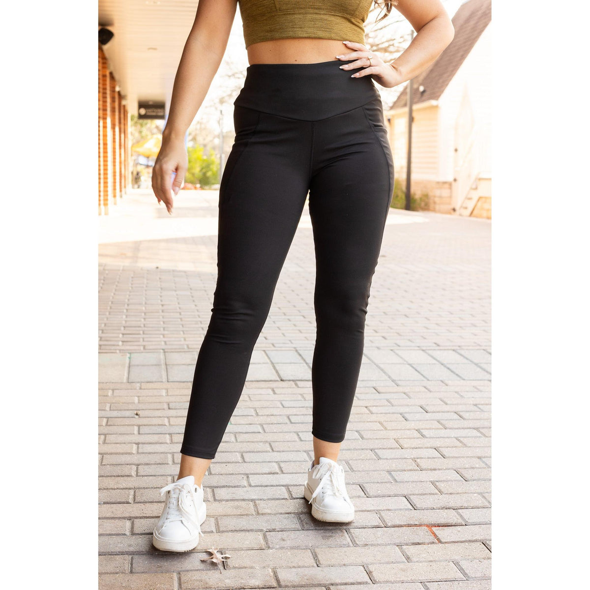 Ready to Ship  | The Adriana - Tummy Control Full Length Leggings with Pockets - 2 PACK