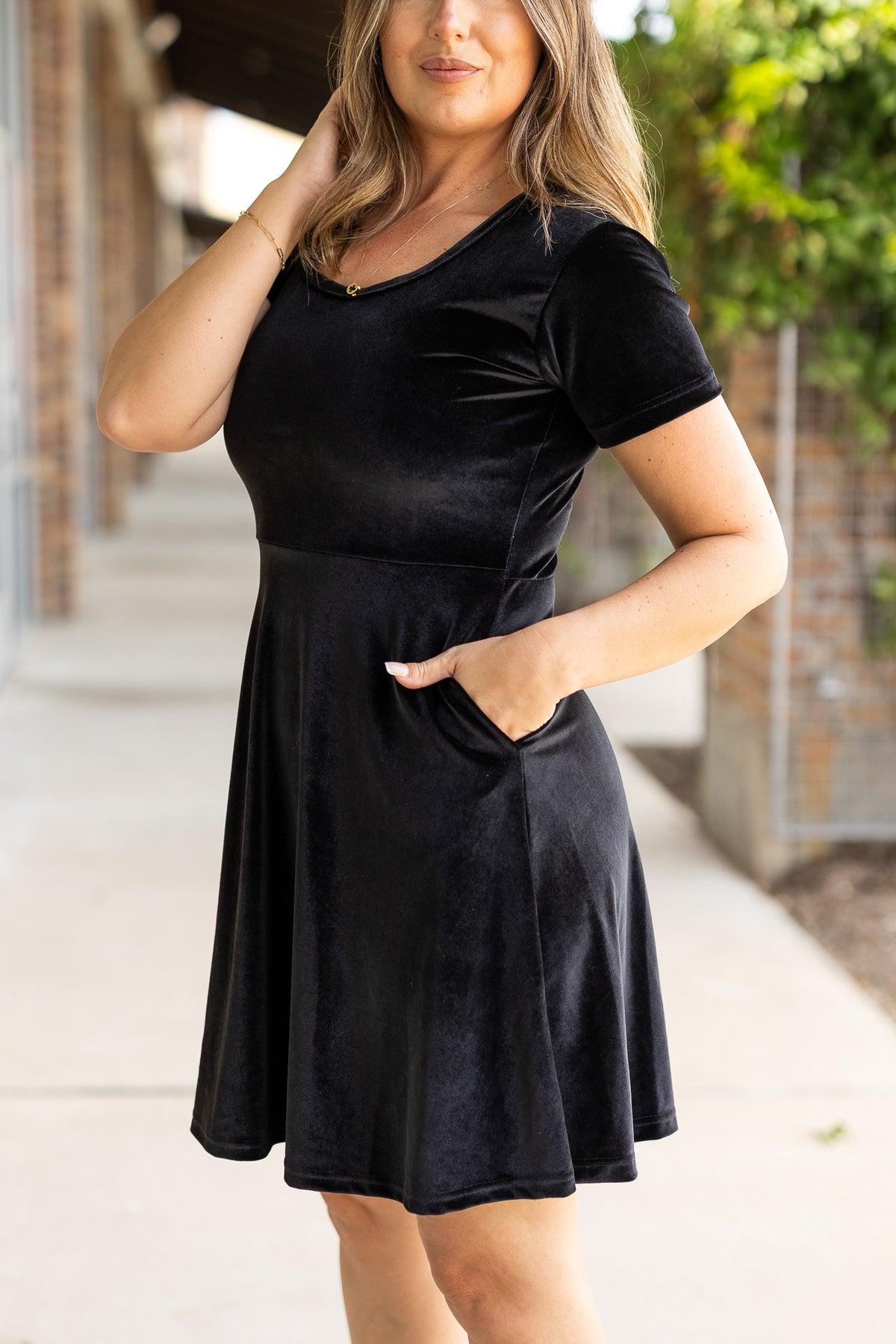 Ready to Ship | Black Velvet Baby Doll Dress