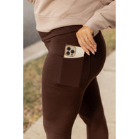 PreOrder  | The Belle - Brown FLEECE Full Length Leggings with Pockets - 2PACK