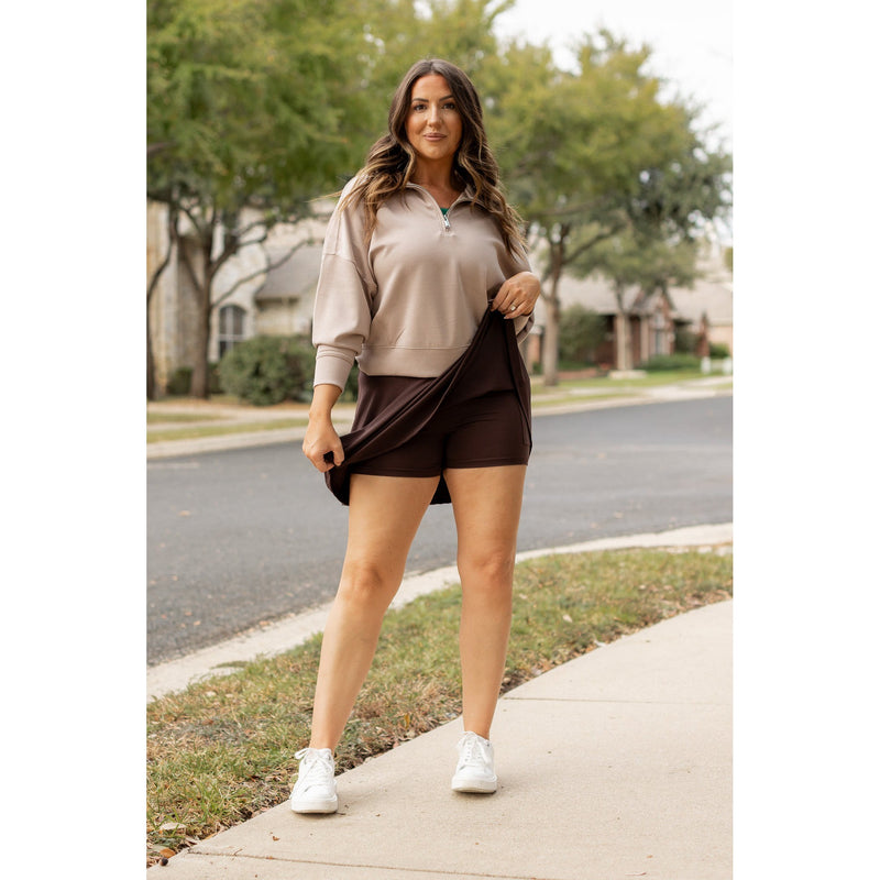 Ready to Ship | The Britt - Brown Skort*