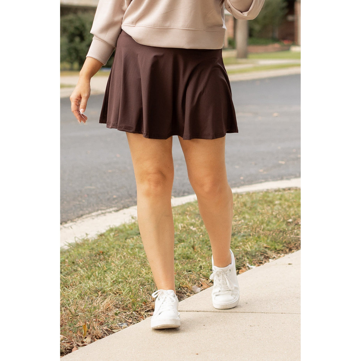 Ready to Ship | The Britt - Brown Skort*