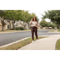Ready to Ship | The Becca - BROWN Crossover Full Length Leggings with Pockets - 2 PACK