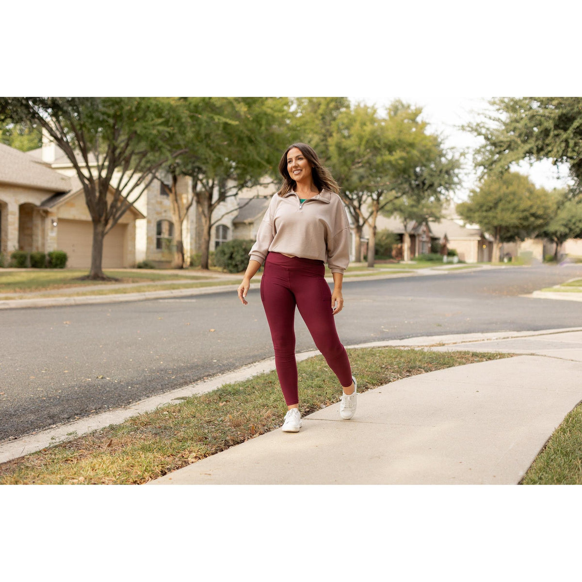 Ready to Ship | The Molly - 2 PACK - MAROON Crossover Full Length Leggings with Pockets