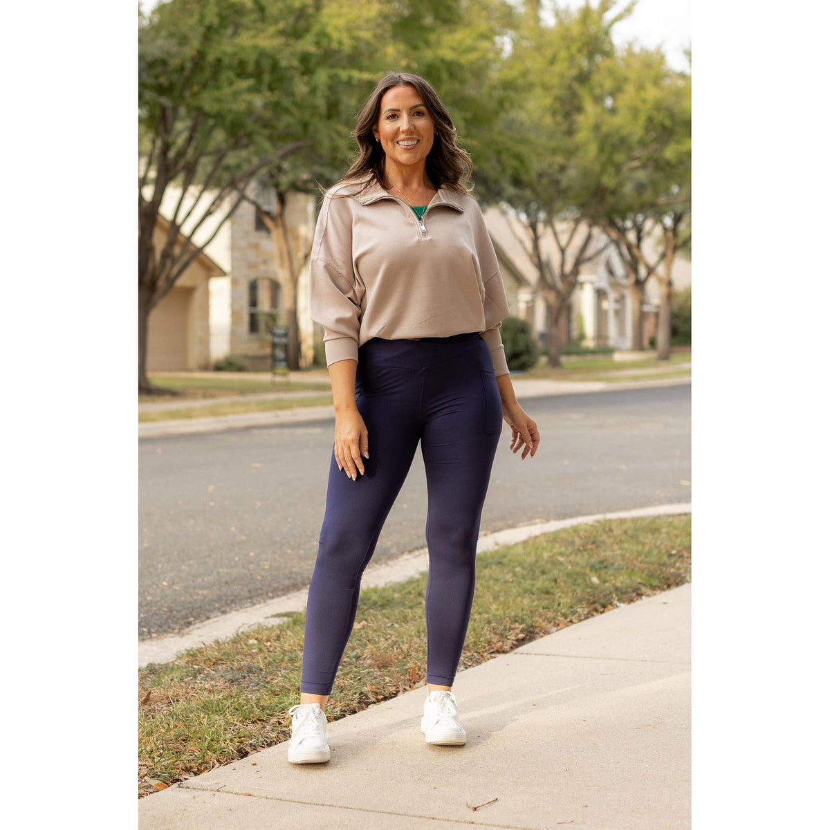 Ready to Ship | The Nadia - 2 PACK - NAVY Crossover Full Length Leggings with Pockets
