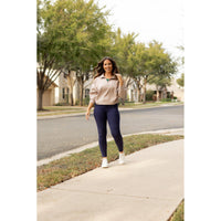Ready to Ship | The Nadia - 2 PACK - NAVY Crossover Full Length Leggings with Pockets
