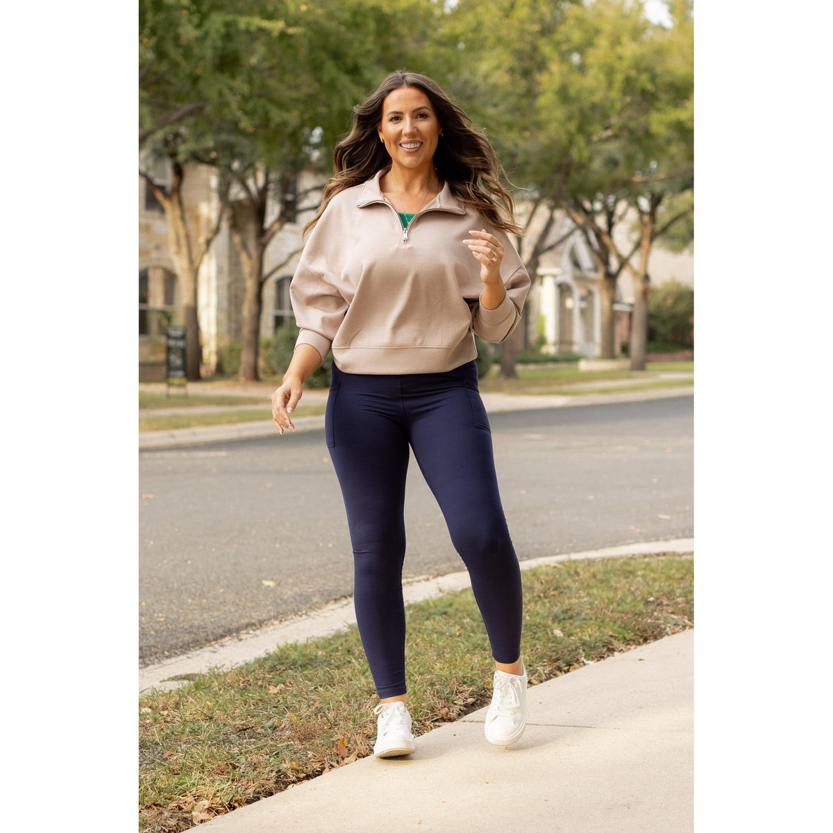 Ready to Ship | The Nadia - 2 PACK - NAVY Crossover Full Length Leggings with Pockets