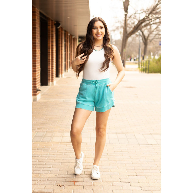 PreOrder | The Emelia Terry Cloth Shorts - Teal