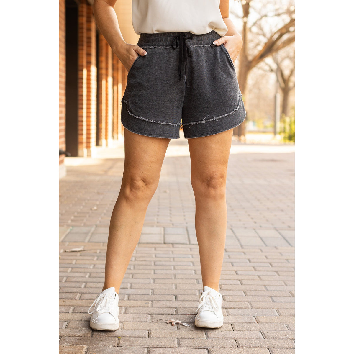 PreOrder | The Emelia Terry Cloth Shorts - Black