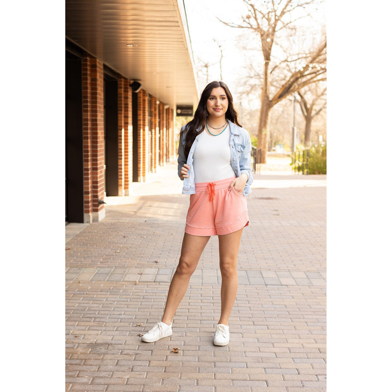 PreOrder | The Emelia Terry Cloth Shorts - Pastel Orange