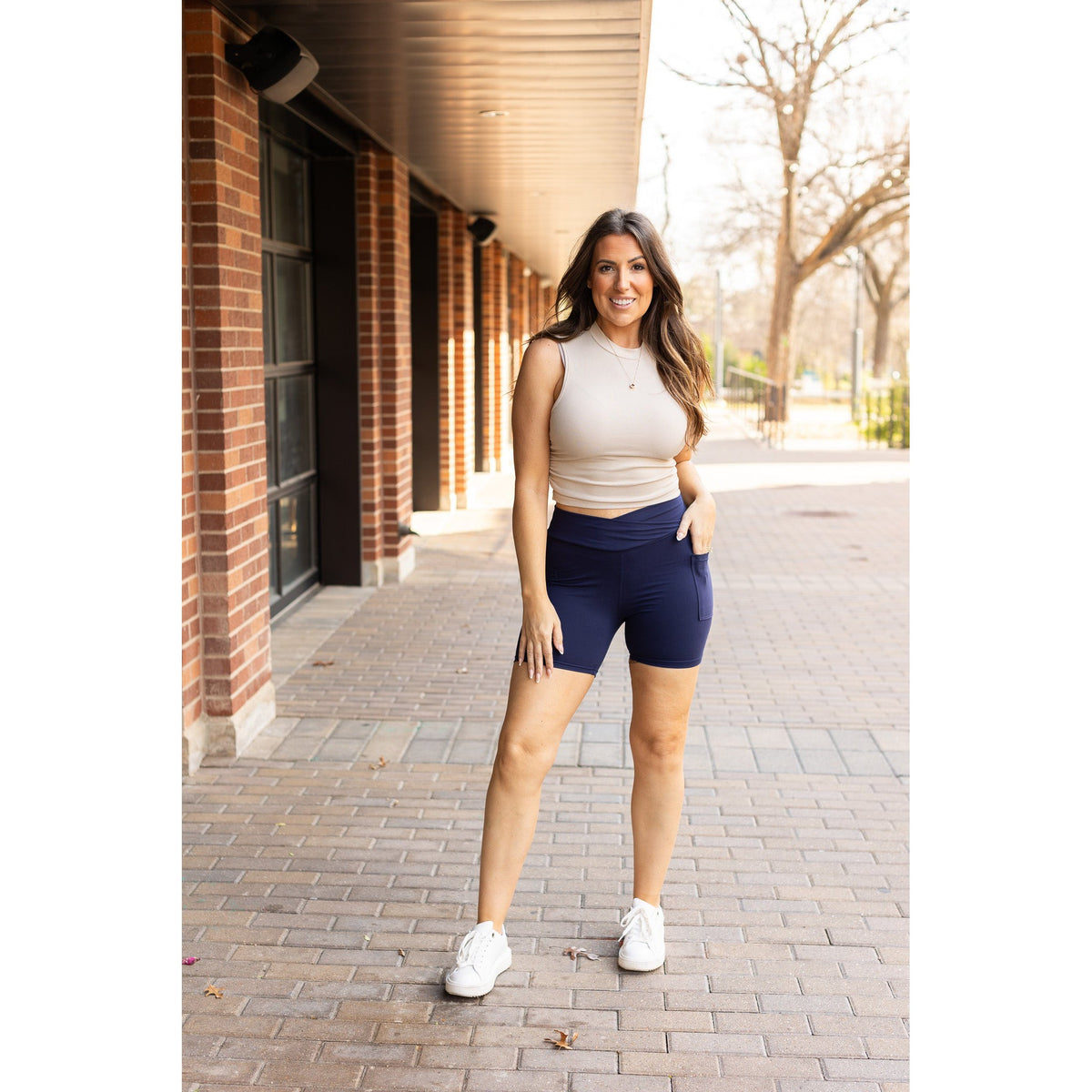 PreOrder | The Abby - NAVY Crossover Biker 5" Shorts  - Luxe Leggings by Julia Rose® Round 2