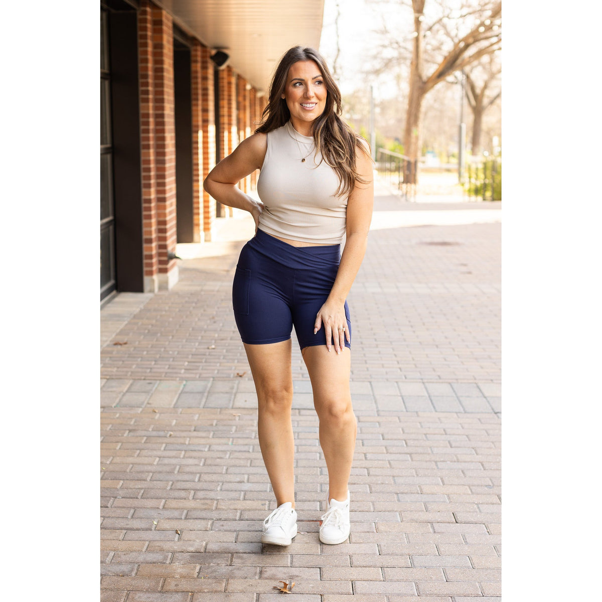 PreOrder | The Abby - NAVY Crossover Biker 5" Shorts  - Luxe Leggings by Julia Rose® Round 2