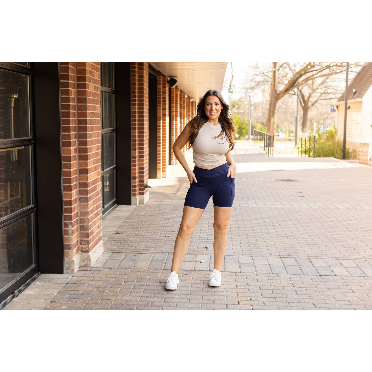 PreOrder | The Abby - NAVY Crossover Biker 5" Shorts  - Luxe Leggings by Julia Rose® Round 2