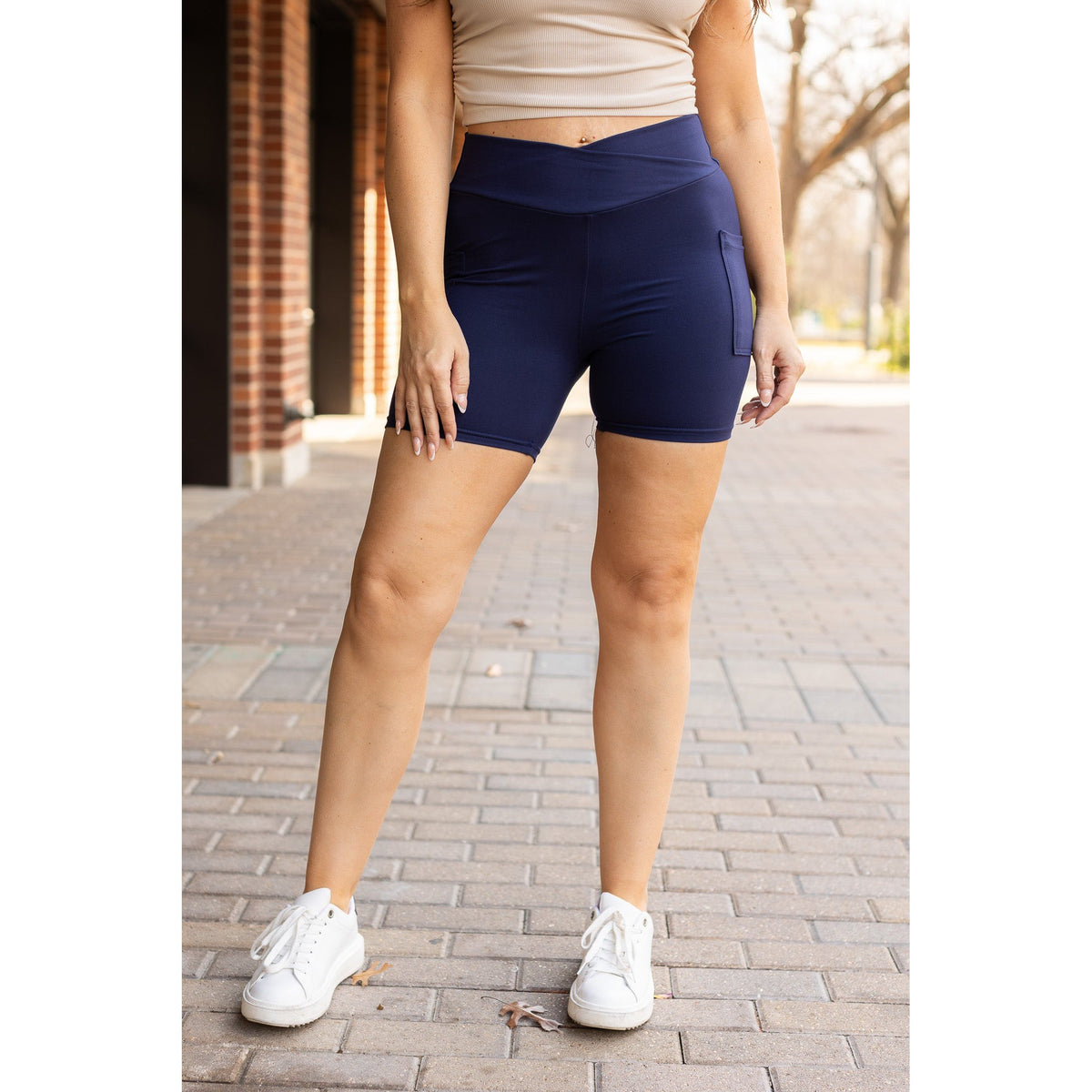 PreOrder | The Abby - NAVY Crossover Biker 5" Shorts  - Luxe Leggings by Julia Rose® Round 2