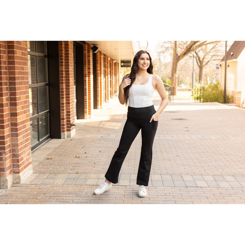 Ready to Ship | The Madeline - Tummy Control Bootcut Leggings